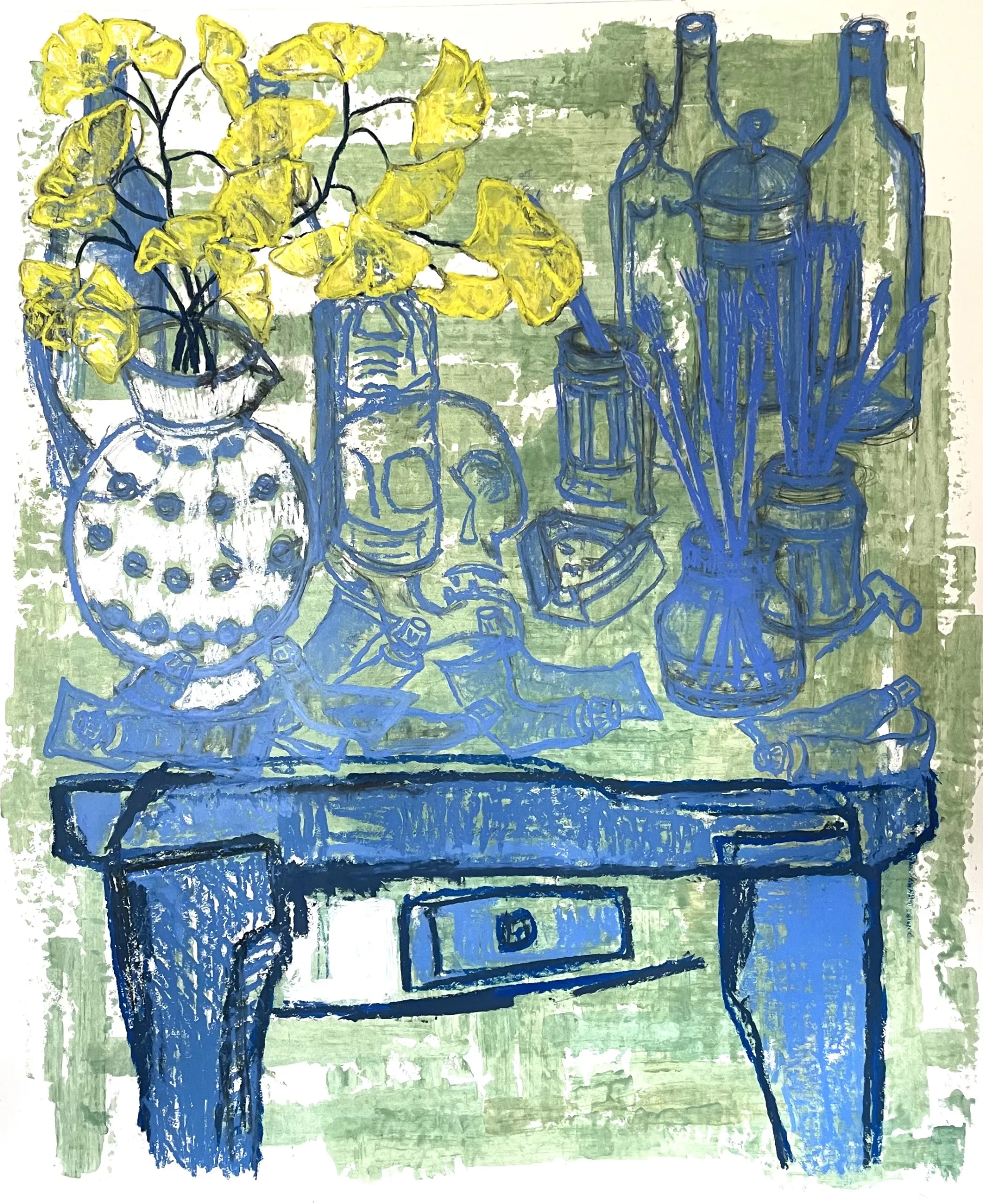 03_2_Table d'atelier, la convocation 102x122 cm technique mixte sur papier