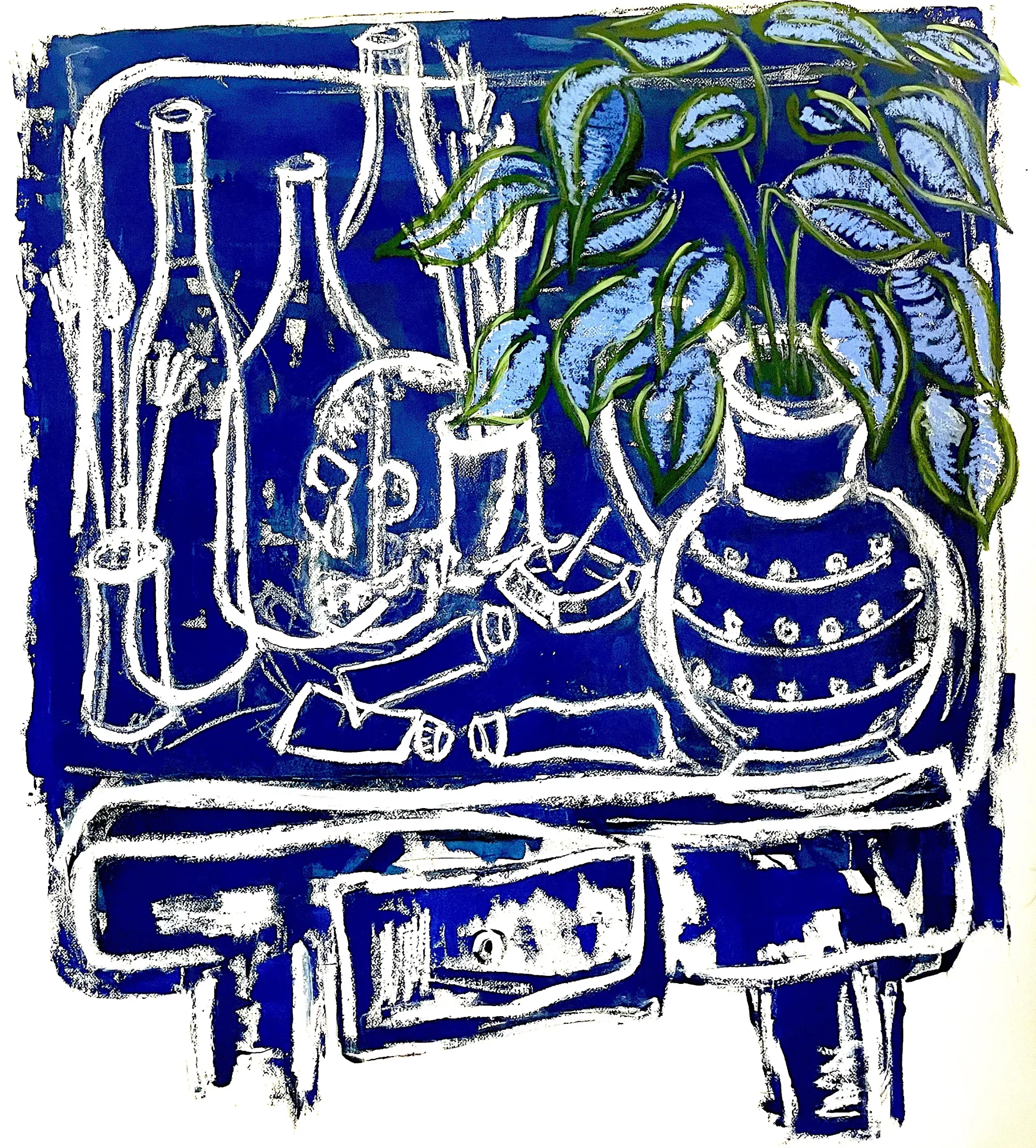 03_3_La grande tablée 100x110 cm technique mixte sur papier